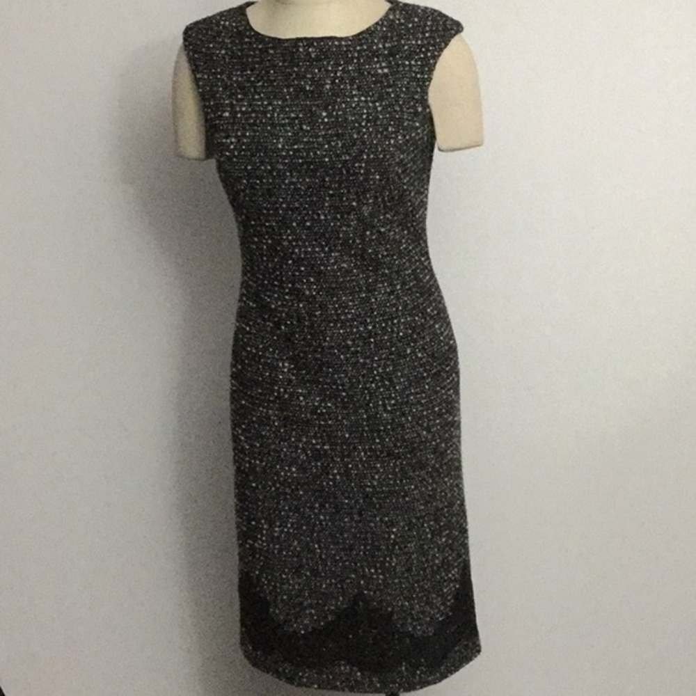 Escada Tweed & Lace Sheath Dress Sz 36 US 6 EUC